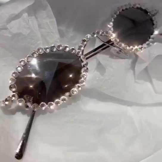  Women's Luxury Black Color Stainless Steel Diamond Designer Sunglasses - Women Sunglasses - DYAVOR® 