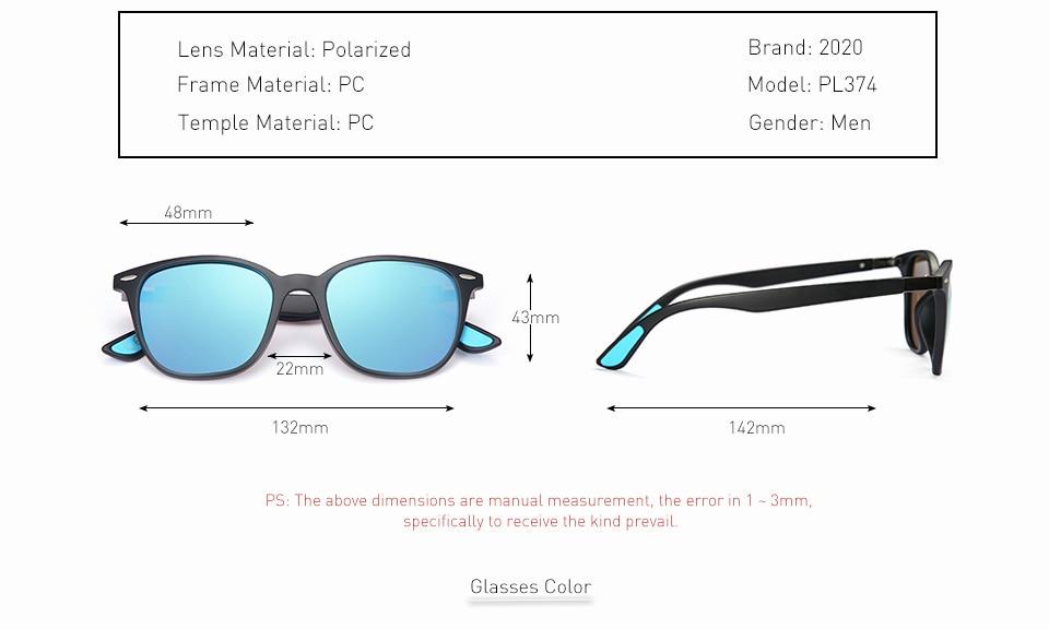  Men and Women Classic Design Polarized Square Frame Sungasses - Unisex Sunglasses - DYAVOR® 