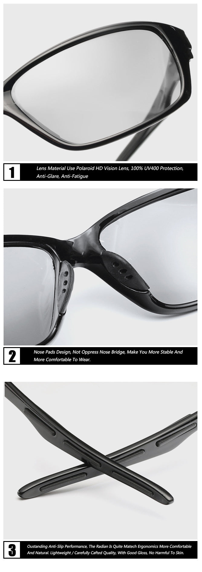  Men and Women Photochromic Polarized UV400 Cycling Sunglasses - Unisex Sunglasses - DYAVOR® 