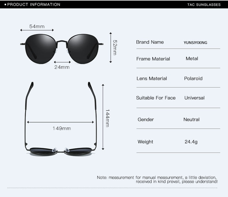  Unisex Vintage Polarized Anti Glare UV400 Round Eyewear Sunglasses - Unisex Sunglasses - DYAVOR® 