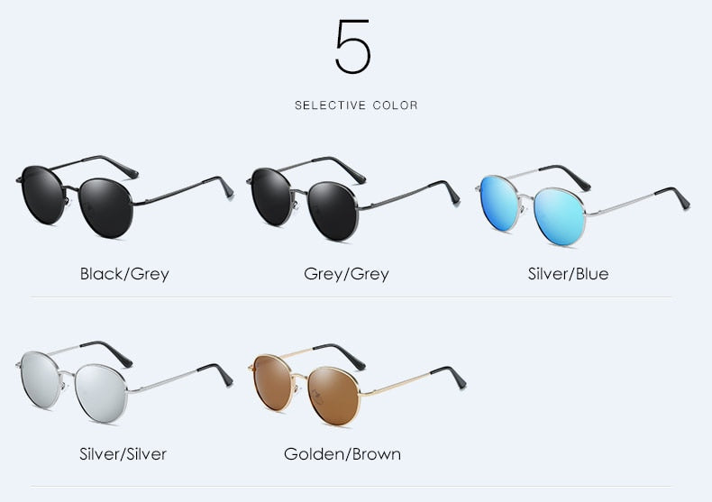  Unisex Vintage Polarized Anti Glare UV400 Round Eyewear Sunglasses - Unisex Sunglasses - DYAVOR® 