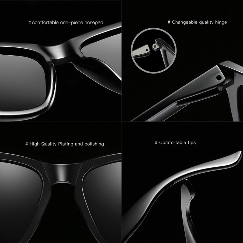  Men and Women Polarized Mirror Uv400 Lenses Square Sunglasses - Unisex Sunglasses - DYAVOR® 