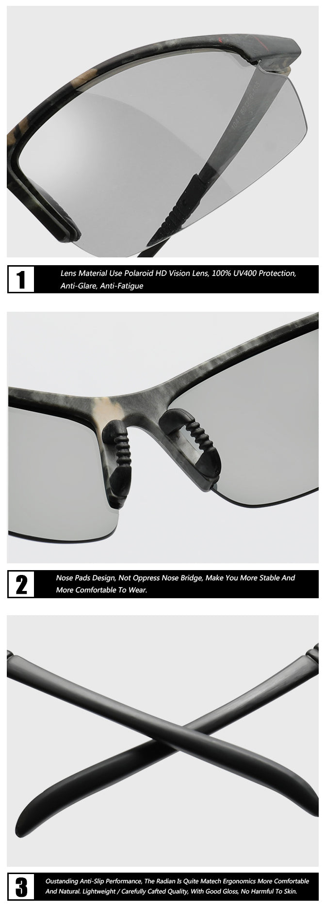  Men and Women Polarized Photochromic UV400 Cycling Sunglasses - Unisex Sunglasses - DYAVOR® 
