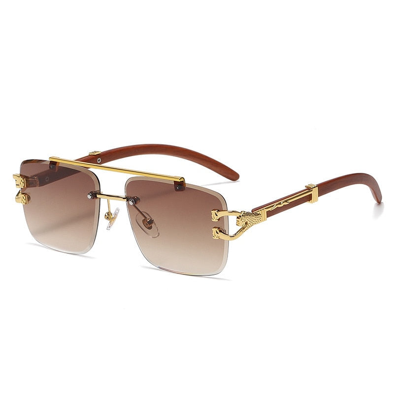  Men and Women Retro Luxury Square Gold Lion Decoration Sunglasses - Unisex Sunglasses - DYAVOR® 