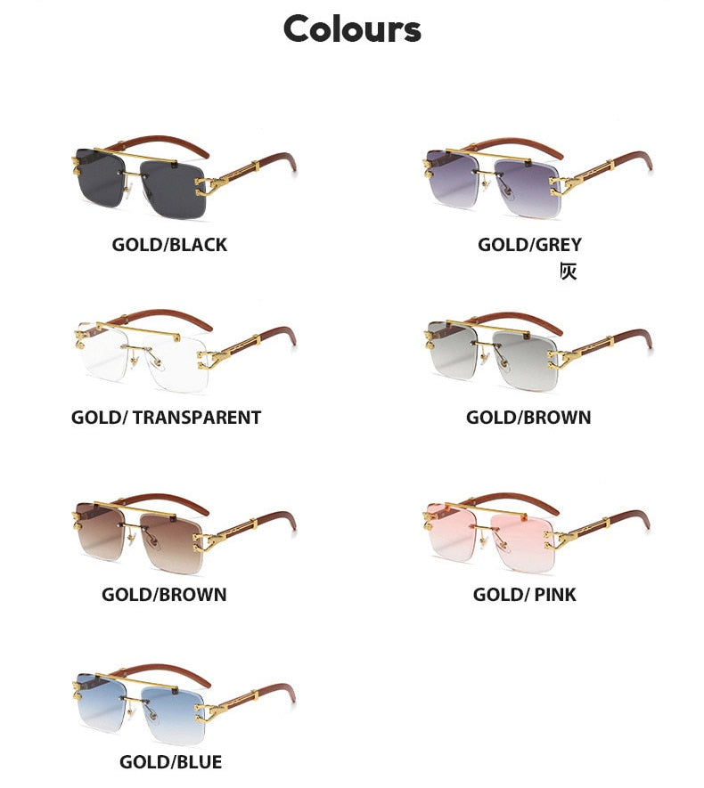  Men and Women Retro Luxury Square Gold Lion Decoration Sunglasses - Unisex Sunglasses - DYAVOR® 