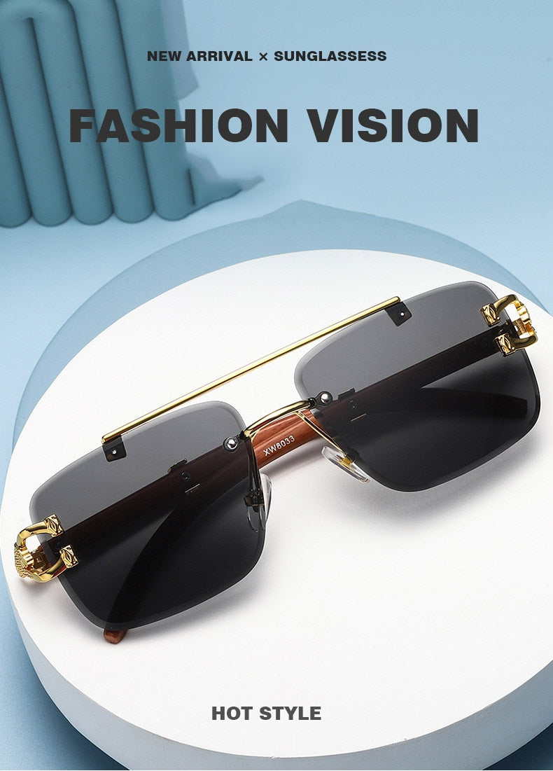 Men and Women Retro Luxury Square Gold Lion Decoration Sunglasses - Unisex Sunglasses - DYAVOR® 