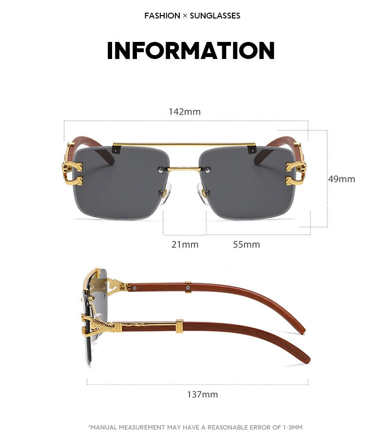  Men and Women Retro Luxury Square Gold Lion Decoration Sunglasses - Unisex Sunglasses - DYAVOR® 