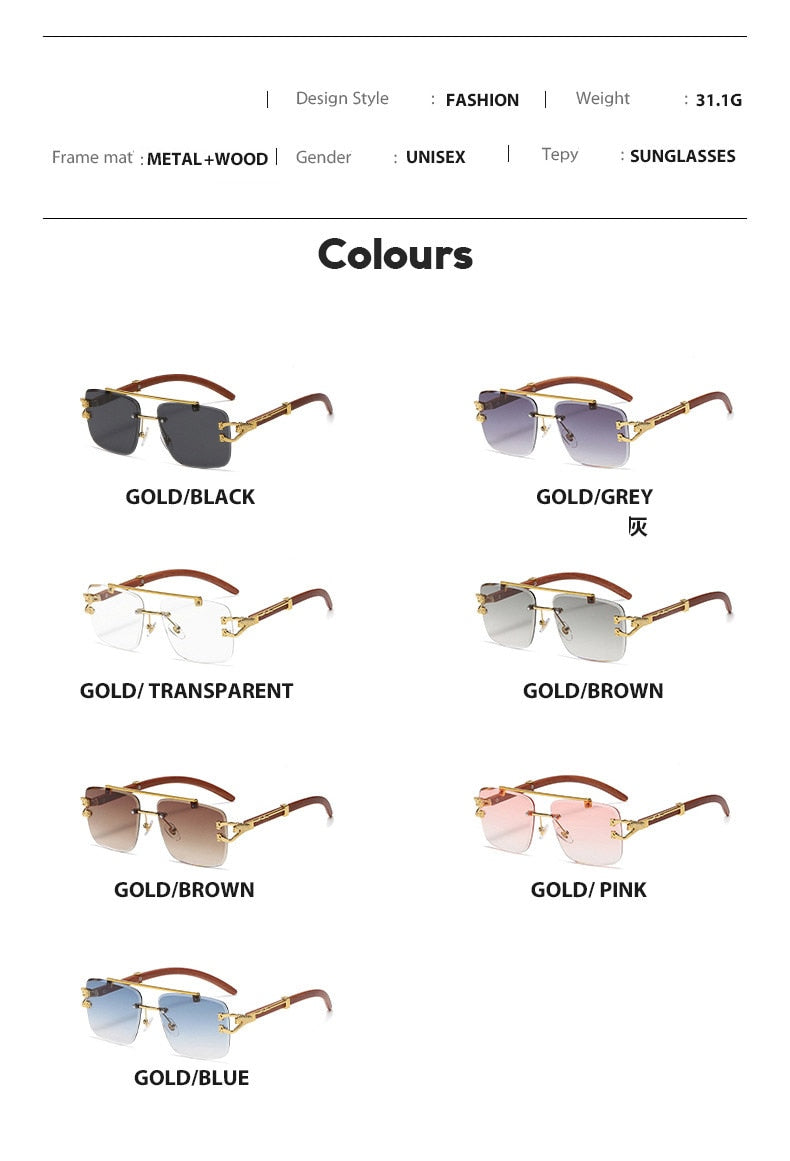  Men and Women Retro Luxury Square Gold Lion Decoration Sunglasses - Unisex Sunglasses - DYAVOR® 