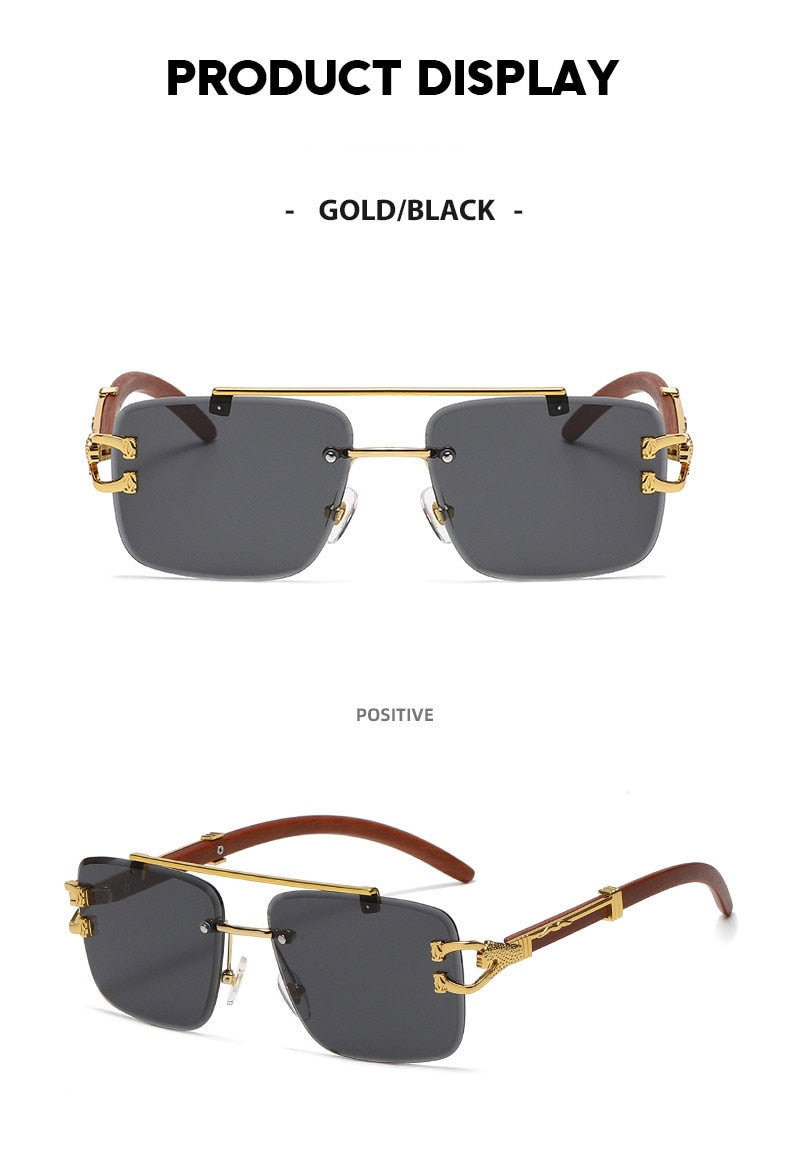  Men and Women Retro Luxury Square Gold Lion Decoration Sunglasses - Unisex Sunglasses - DYAVOR® 