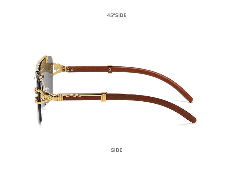  Men and Women Retro Luxury Square Gold Lion Decoration Sunglasses - Unisex Sunglasses - DYAVOR® 