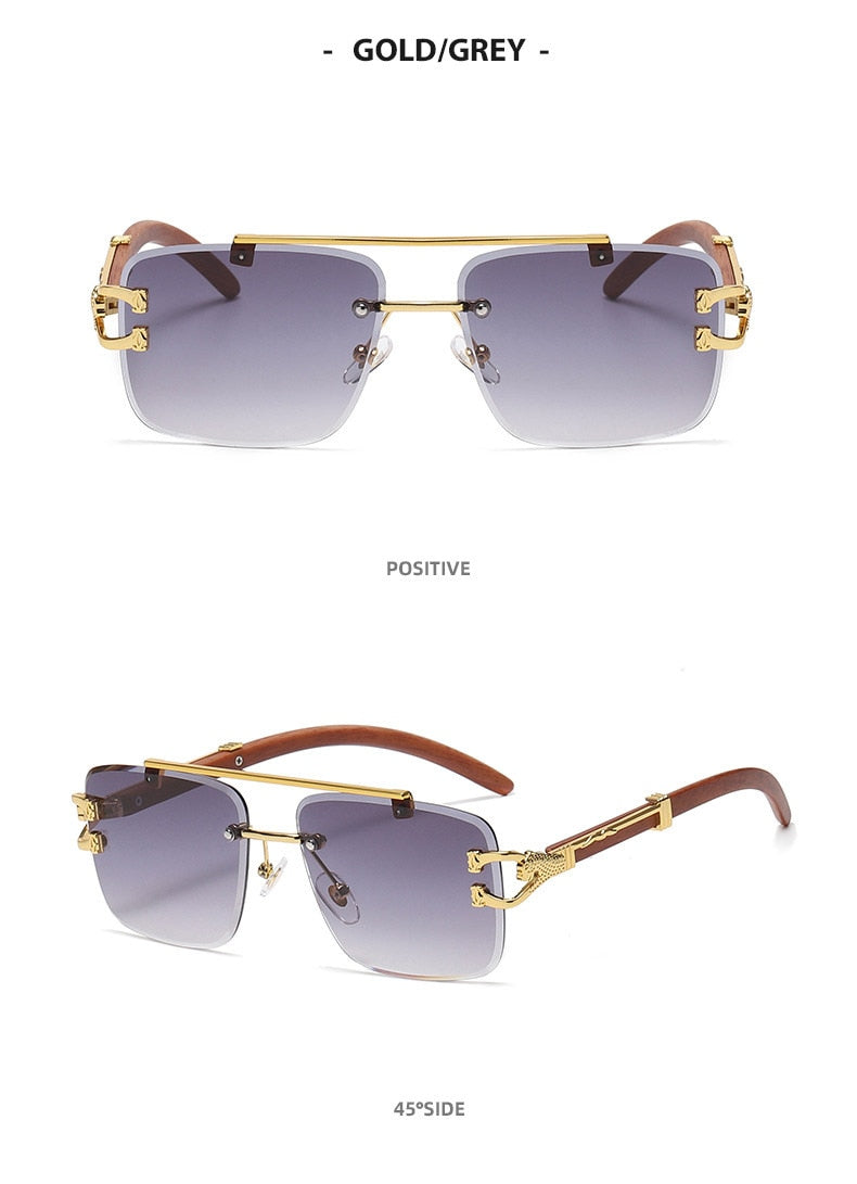  Men and Women Retro Luxury Square Gold Lion Decoration Sunglasses - Unisex Sunglasses - DYAVOR® 