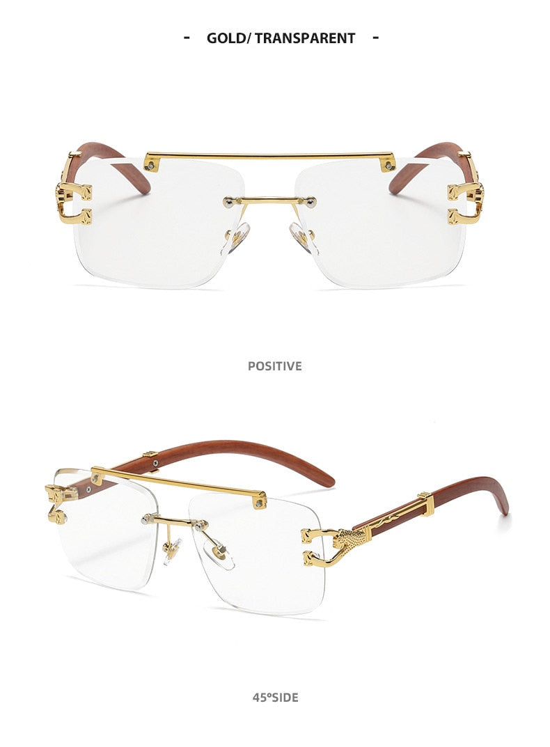  Men and Women Retro Luxury Square Gold Lion Decoration Sunglasses - Unisex Sunglasses - DYAVOR® 