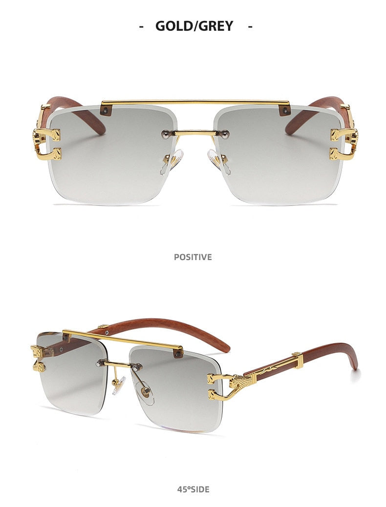  Men and Women Retro Luxury Square Gold Lion Decoration Sunglasses - Unisex Sunglasses - DYAVOR® 
