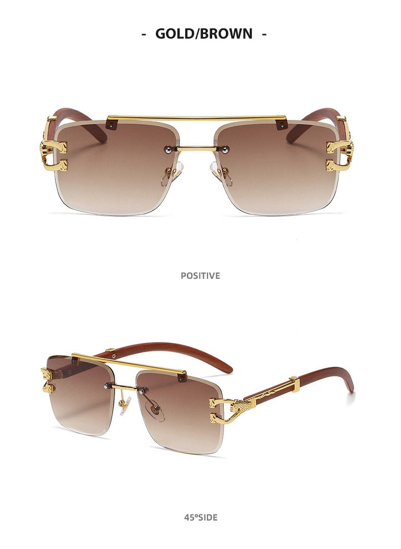  Men and Women Retro Luxury Square Gold Lion Decoration Sunglasses - Unisex Sunglasses - DYAVOR® 
