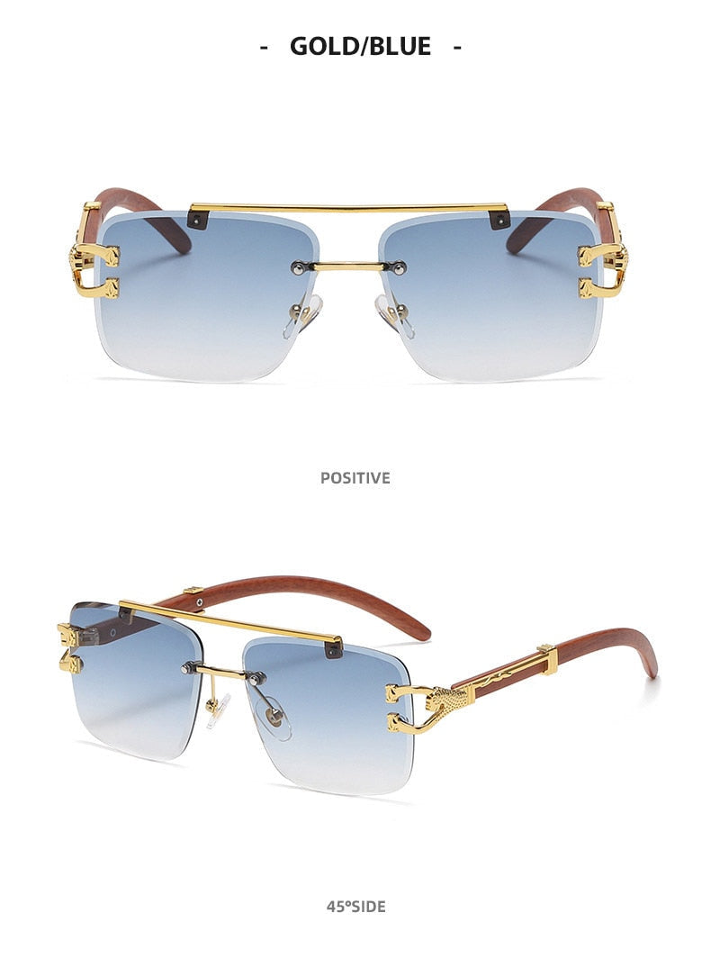  Men and Women Retro Luxury Square Gold Lion Decoration Sunglasses - Unisex Sunglasses - DYAVOR® 