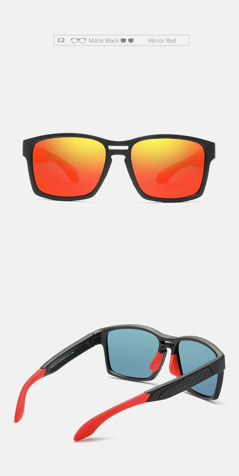  Unisex Tr90 Clear View Mirror Frame Sunglasses With Elastic Rubber - Unisex Sunglasses - DYAVOR® 