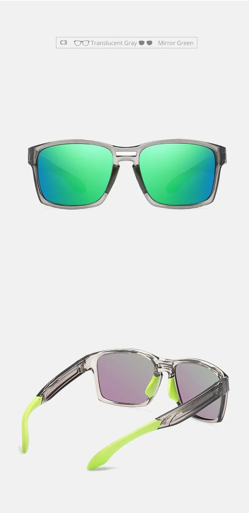  Unisex Tr90 Clear View Mirror Frame Sunglasses With Elastic Rubber - Unisex Sunglasses - DYAVOR® 