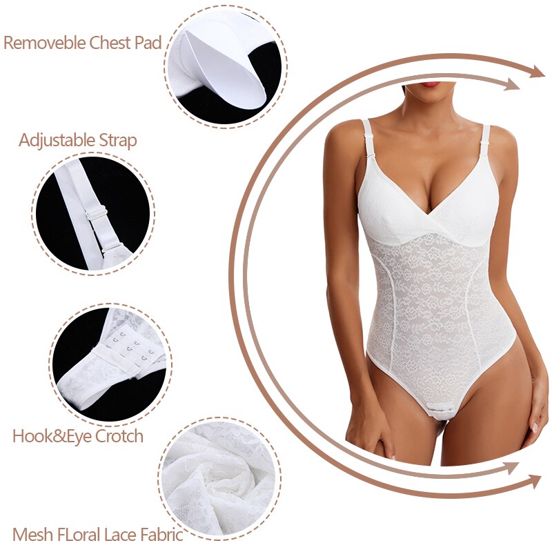 Women's Mesh Lace Padded Seamless Slim Waist Tummy Body Shaper Slimmers