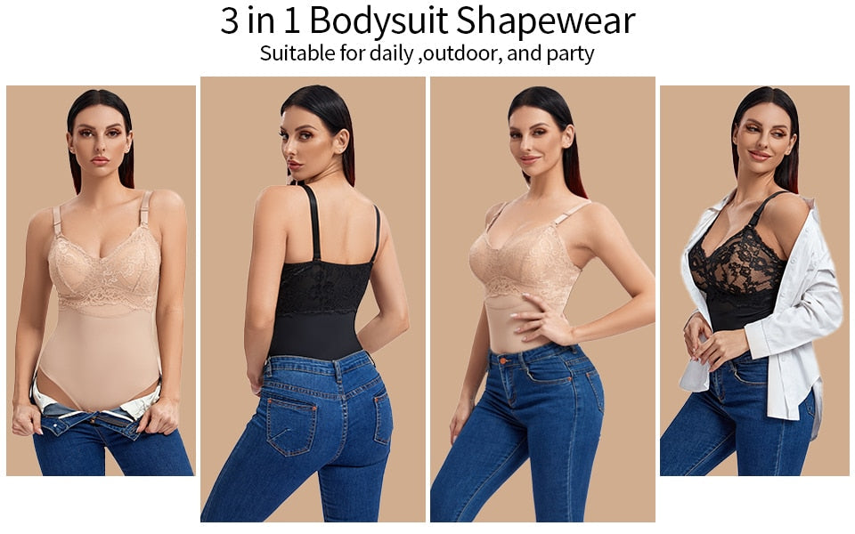 Women's Mesh Lace Padded Seamless Slim Waist Tummy Body Shaper Slimmers