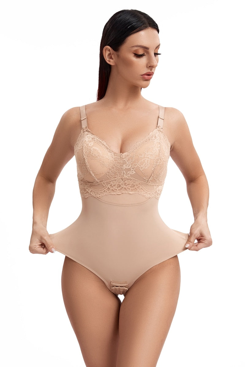 Women's Mesh Lace Padded Seamless Slim Waist Tummy Body Shaper Slimmers