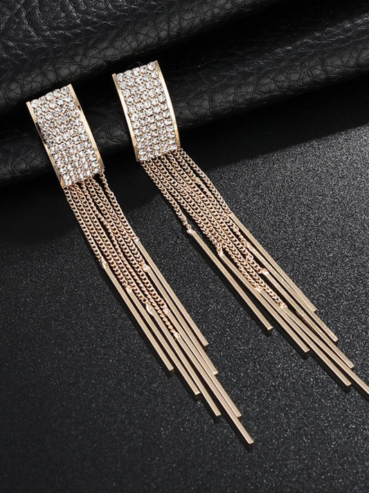  Rhinestones Tassel Earrings MSE033144 - Earrings - DYAVOR® 