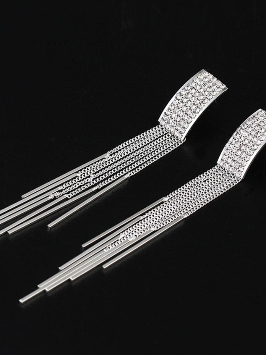 Rhinestones Tassel Earrings MSE033144 - Earrings - DYAVOR® 