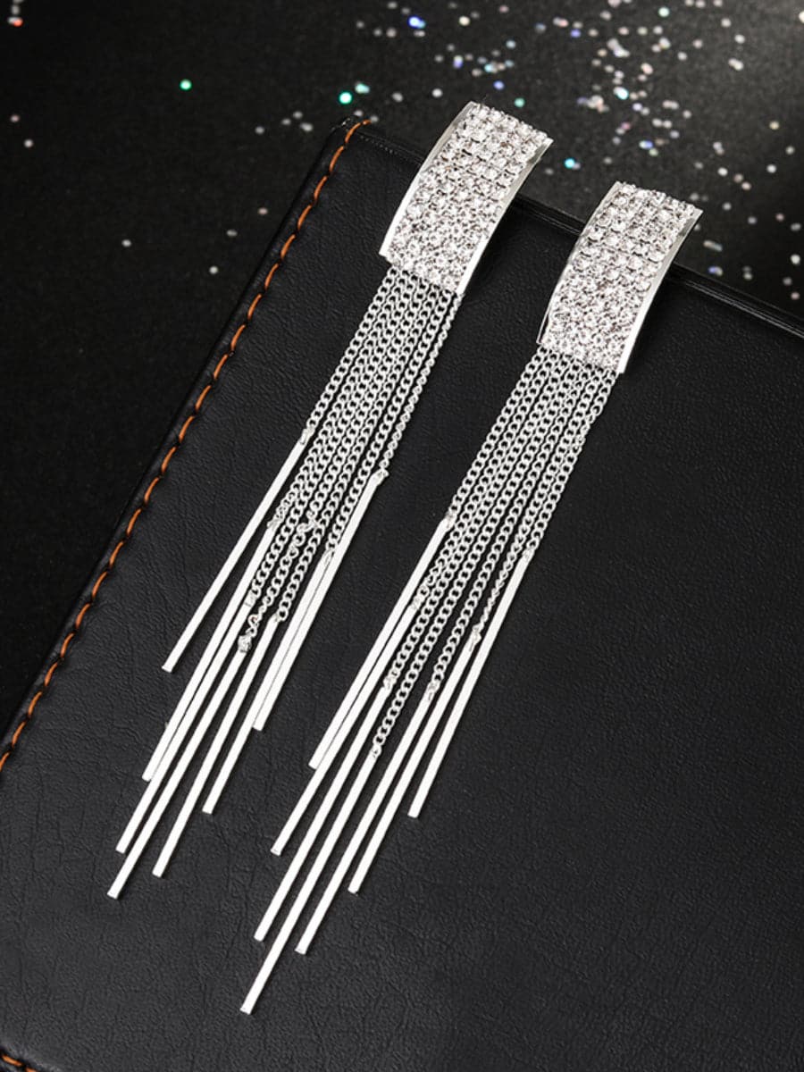  Rhinestones Tassel Earrings MSE033144 - Earrings - DYAVOR® 