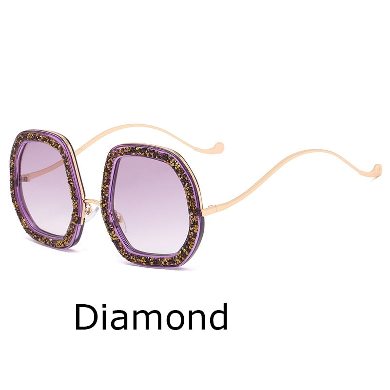  Luxury Punk Style Shiny Crystal Designer Eyewear Sunglasses for Women - Women Sunglasses - DYAVOR® 