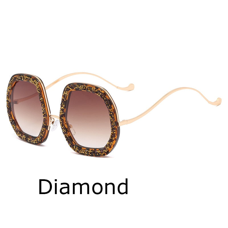  Luxury Punk Style Shiny Crystal Designer Eyewear Sunglasses for Women - Women Sunglasses - DYAVOR® 