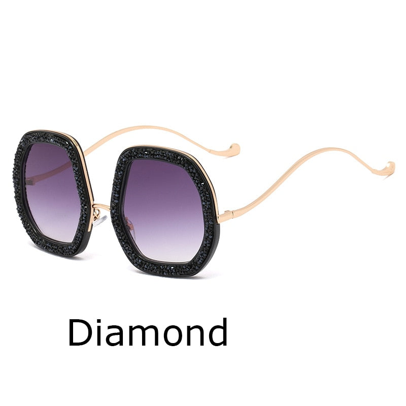  Luxury Punk Style Shiny Crystal Designer Eyewear Sunglasses for Women - Women Sunglasses - DYAVOR® 