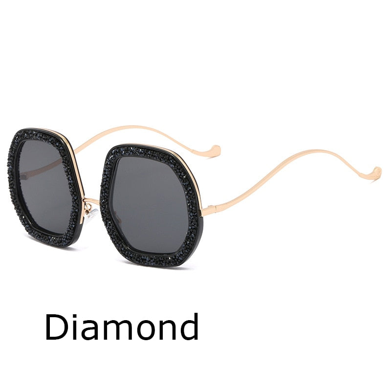  Luxury Punk Style Shiny Crystal Designer Eyewear Sunglasses for Women - Women Sunglasses - DYAVOR® 