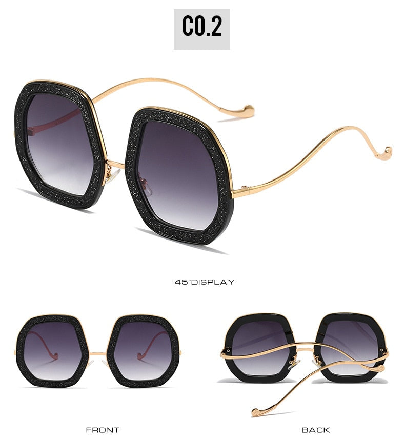  Luxury Punk Style Shiny Crystal Designer Eyewear Sunglasses for Women - Women Sunglasses - DYAVOR® 