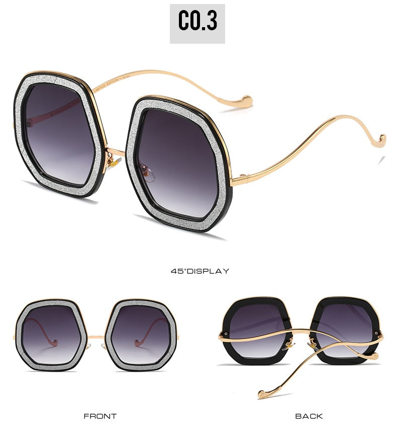 Luxury Punk Style Shiny Crystal Designer Eyewear Sunglasses for Women - Women Sunglasses - DYAVOR® 
