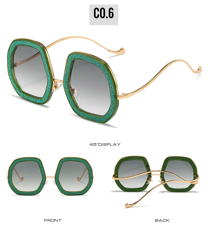  Luxury Punk Style Shiny Crystal Designer Eyewear Sunglasses for Women - Women Sunglasses - DYAVOR® 