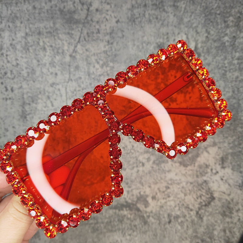  Women's Luxury UV400 Crystal Rhinestone Bling Gradient Shade Sunglasses - Women Sunglasses - DYAVOR® 