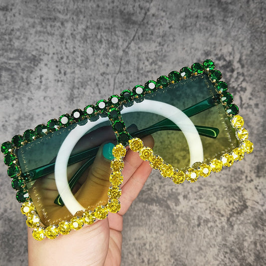  Women's Luxury UV400 Crystal Rhinestone Bling Gradient Shade Sunglasses - Women Sunglasses - DYAVOR® 