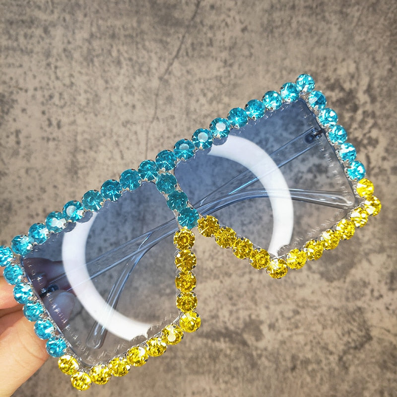  Women's Luxury UV400 Crystal Rhinestone Bling Gradient Shade Sunglasses - Women Sunglasses - DYAVOR® 