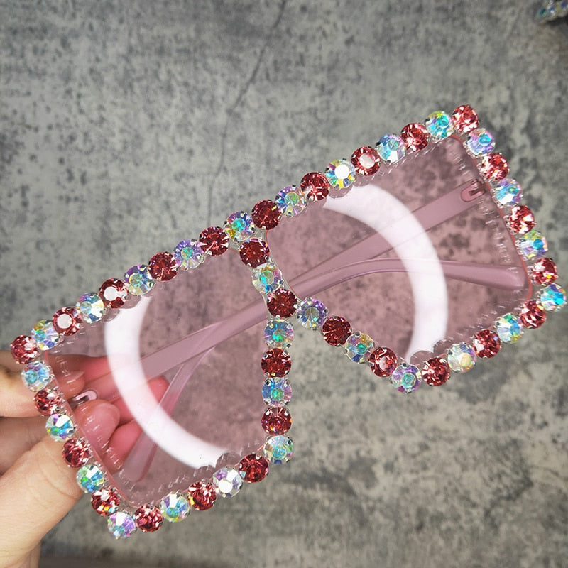  Women's Luxury UV400 Crystal Rhinestone Bling Gradient Shade Sunglasses - Women Sunglasses - DYAVOR® 
