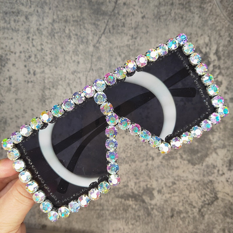  Women's Luxury UV400 Crystal Rhinestone Bling Gradient Shade Sunglasses - Women Sunglasses - DYAVOR® 
