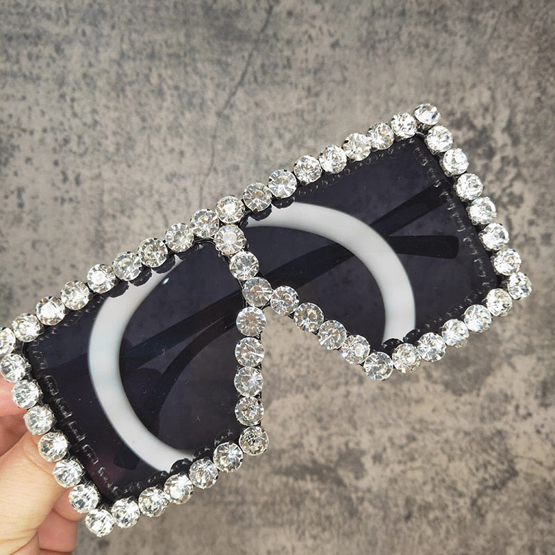  Women's Luxury UV400 Crystal Rhinestone Bling Gradient Shade Sunglasses - Women Sunglasses - DYAVOR® 
