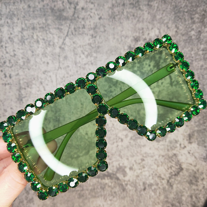  Women's Luxury UV400 Crystal Rhinestone Bling Gradient Shade Sunglasses - Women Sunglasses - DYAVOR® 
