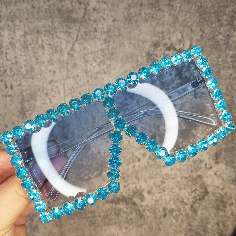  Women's Luxury UV400 Crystal Rhinestone Bling Gradient Shade Sunglasses - Women Sunglasses - DYAVOR® 