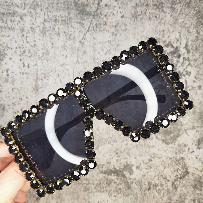  Women's Luxury UV400 Crystal Rhinestone Bling Gradient Shade Sunglasses - Women Sunglasses - DYAVOR® 