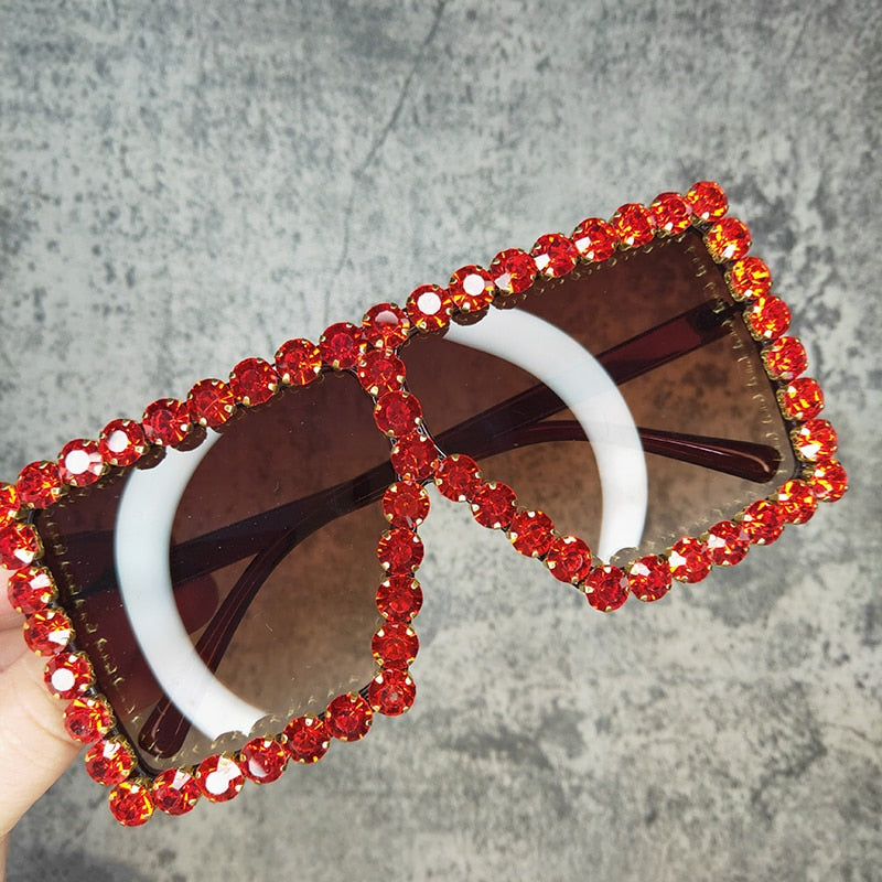  Women's Luxury UV400 Crystal Rhinestone Bling Gradient Shade Sunglasses - Women Sunglasses - DYAVOR® 