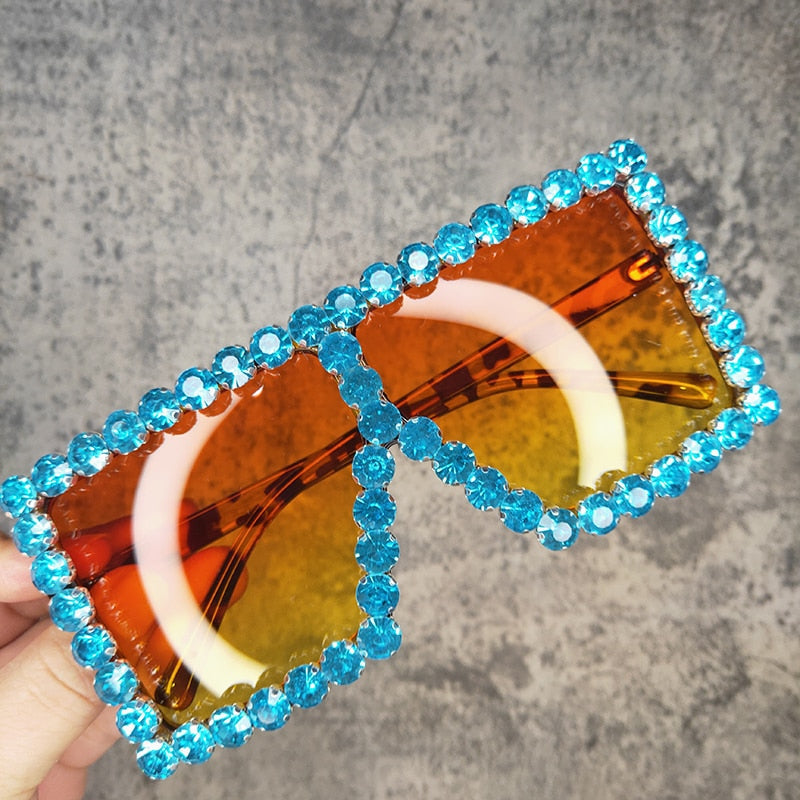  Women's Luxury UV400 Crystal Rhinestone Bling Gradient Shade Sunglasses - Women Sunglasses - DYAVOR® 