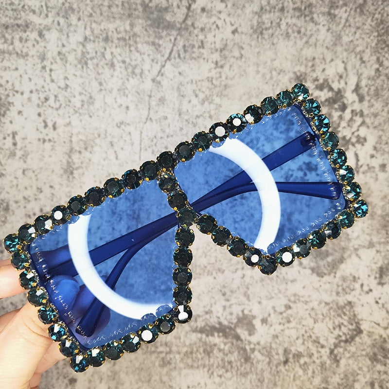  Women's Luxury UV400 Crystal Rhinestone Bling Gradient Shade Sunglasses - Women Sunglasses - DYAVOR® 
