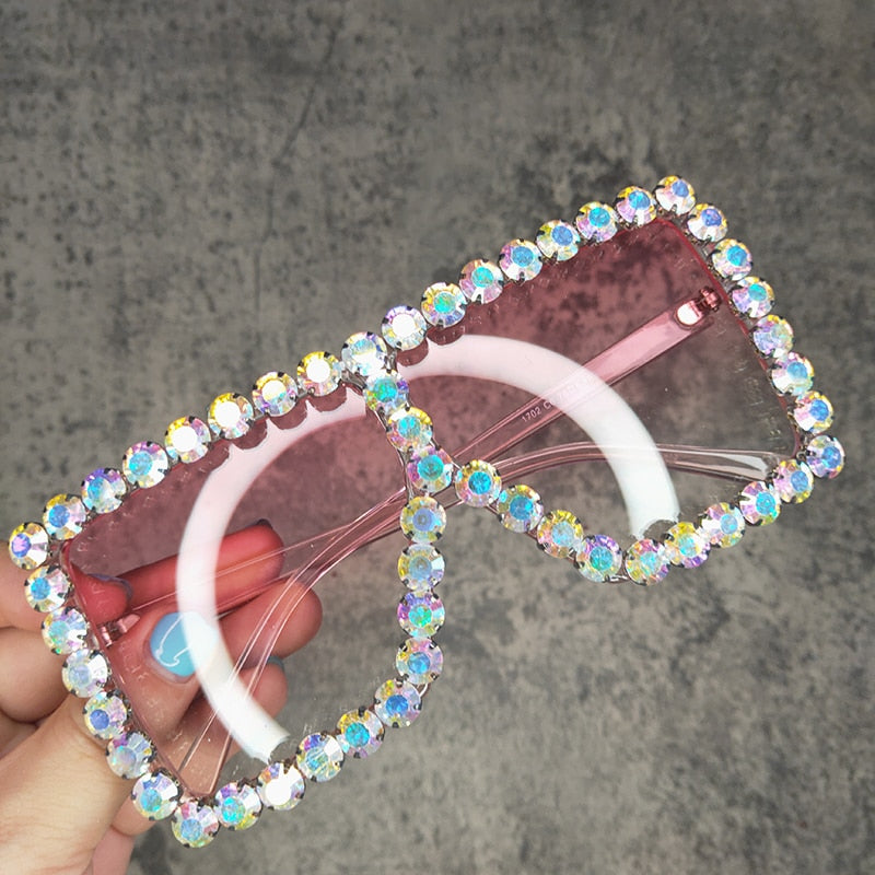  Women's Luxury UV400 Crystal Rhinestone Bling Gradient Shade Sunglasses - Women Sunglasses - DYAVOR® 