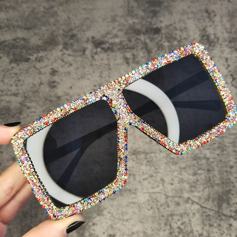  Women's Luxury UV400 Crystal Rhinestone Bling Gradient Shade Sunglasses - Women Sunglasses - DYAVOR® 
