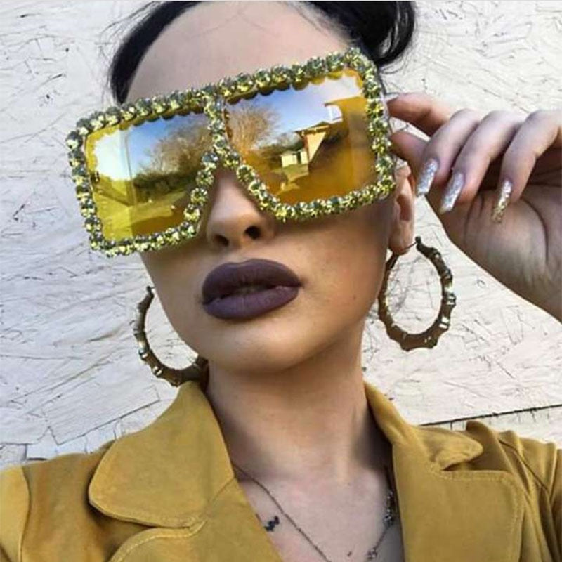  Women's Luxury UV400 Crystal Rhinestone Bling Gradient Shade Sunglasses - Women Sunglasses - DYAVOR® 