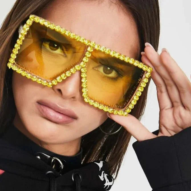  Women's Luxury UV400 Crystal Rhinestone Bling Gradient Shade Sunglasses - Women Sunglasses - DYAVOR® 